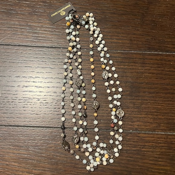 Virgins Saints & Angels Magdalena Necklace Gunmetal Semi Precious Jasper Quartz - Picture 2 of 5